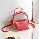 Ladies Letter Print Backpack Transparent Large Capacity Casual Mobile Phone Bag