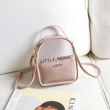 Ladies Letter Print Backpack Transparent Large Capacity Casual Mobile Phone Bag