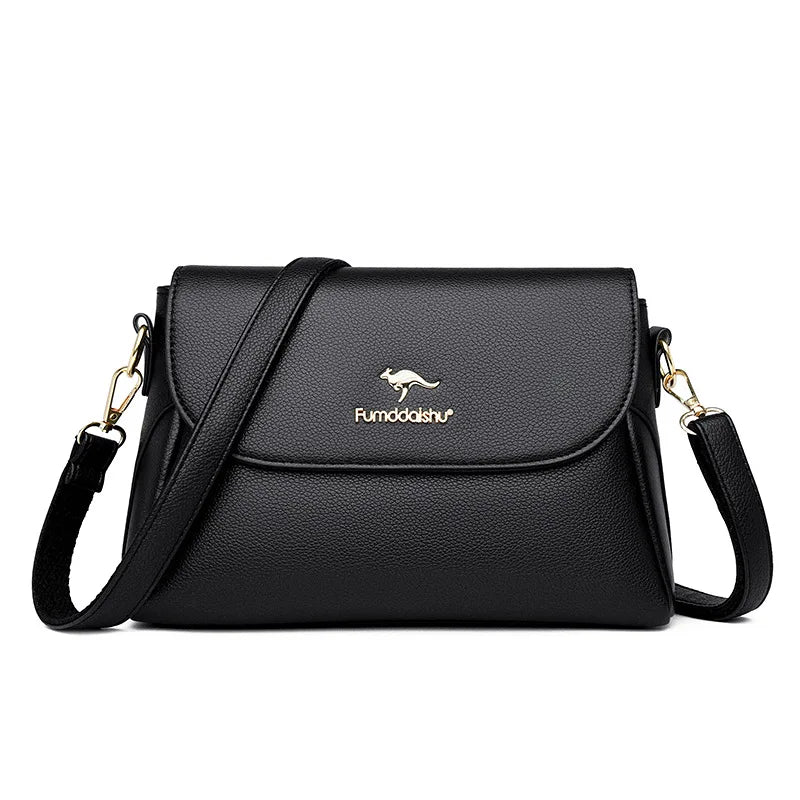 Large-Capacity Soft Leather Shoulder Bag Ladies Messenger Bag