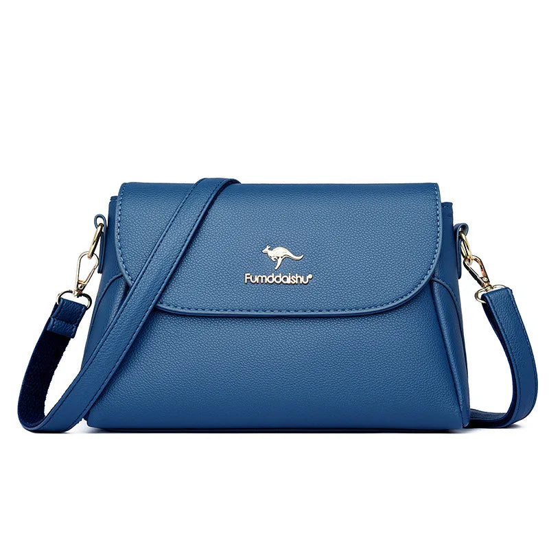 Large-Capacity Soft Leather Shoulder Bag Ladies Messenger Bag