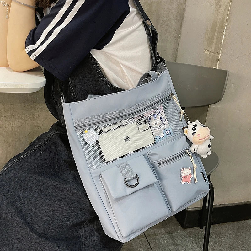 Large Capacity Shoulder Bag for Girls Waterproof Nylon Handbag