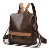 Leisure Soft Leather Women's Anti theft Backpack Large Capacity Travel Backpack