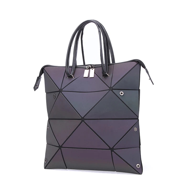 Casual Female PU Folding Tote Bags Women Diamond Crossbody Shou