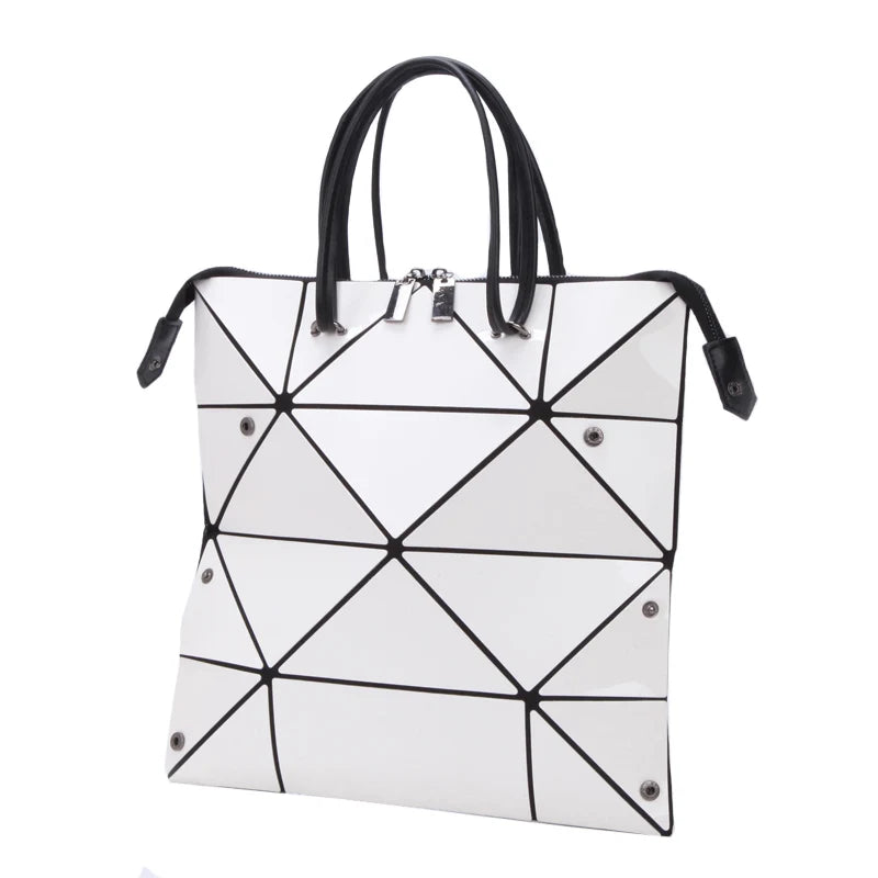 Casual Female PU Folding Tote Bags Women Diamond Crossbody Shou