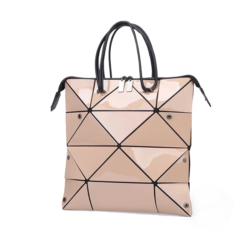 Casual Female PU Folding Tote Bags Women Diamond Crossbody Shou