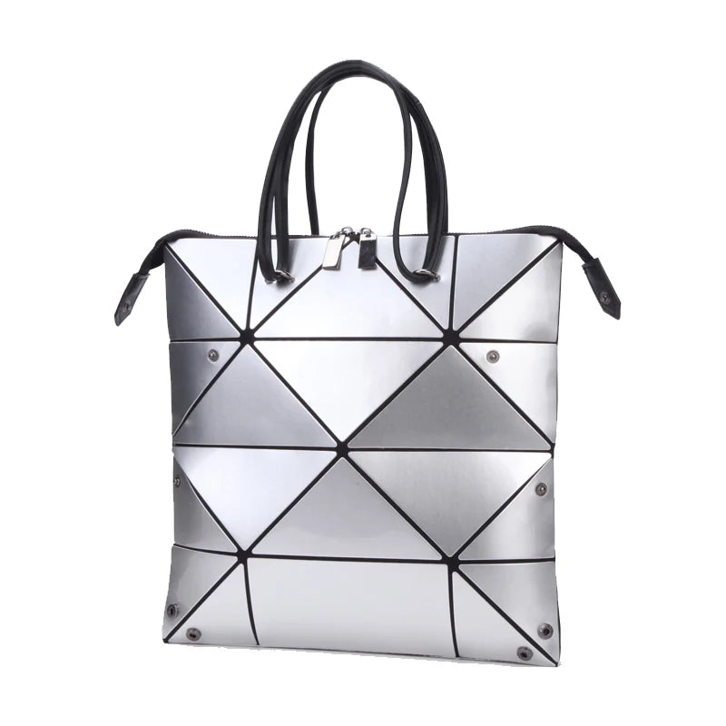 Casual Female PU Folding Tote Bags Women Diamond Crossbody Shou