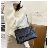 Casual Chain Messenger Bag Ladies Shoulder Bag PU Leather Handbag