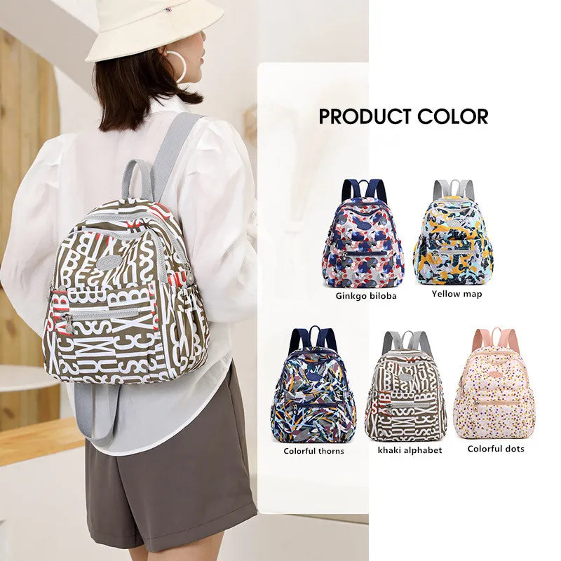 Oxford Cloth Backpack Lady Messenger Bag Letter Rucksack School Bag