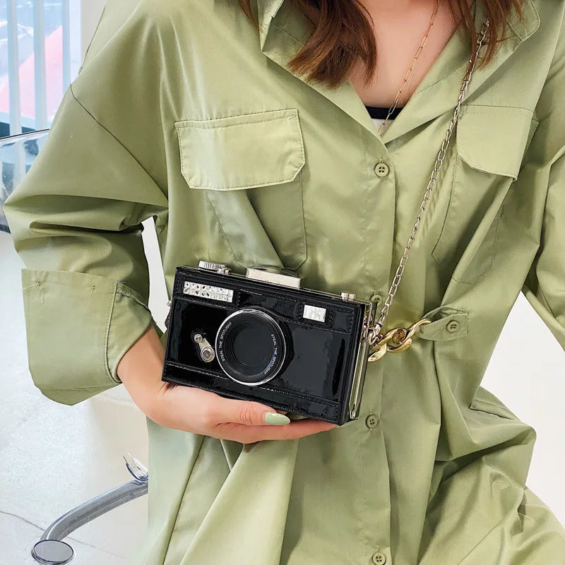 Camera Shape Clutch Retro Shoulder Bag Mini Messenger Bag Purse