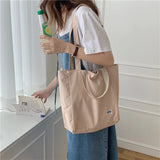 Green Plaid Shoulder Bag Double-sided Large Capacity Handbag