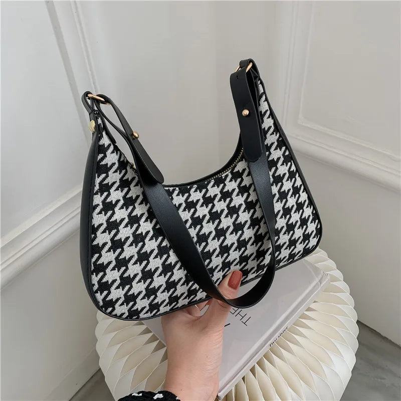 Retro Print One Shoulder Small Square Bag Casual Female Underarm Bag