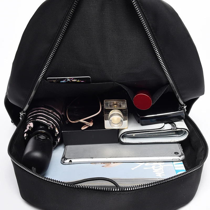 Youth Girl Backpack Multi-pocket Waterproof Nylon College Bag