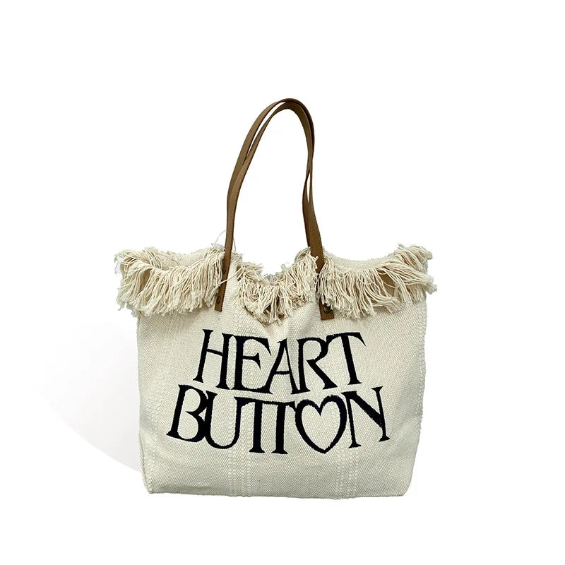 Retro Casual Canvas Shoulder Bag Large Capacity Women's Bag Travel Bag