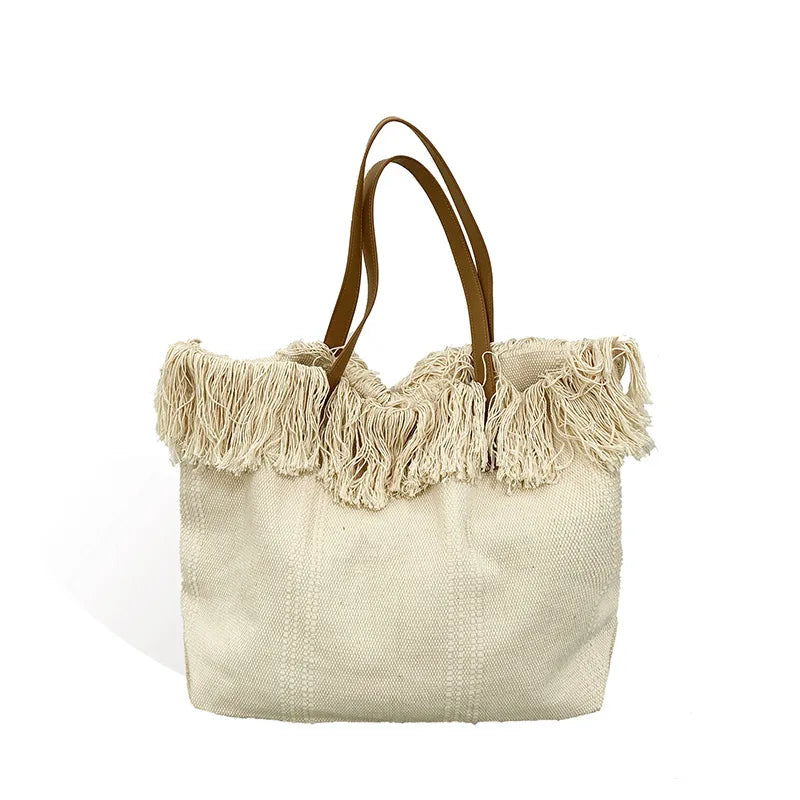 Retro Casual Canvas Shoulder Bag Large Capacity Women's Bag Travel Bag