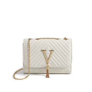 Rhombus Chain Ladies Bag Small Messenger Bag V Letter Tassel Crossbody