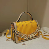 Women's Crossbody Bag with Chain Decoration - High Style and Luxe Design
