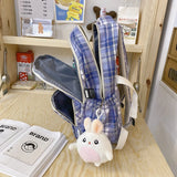 Summer Plaid Woman Backpack Schoolbag For Girls