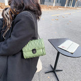 Women's Chain Bag High Quality Pleated Single Shoulder Messenger Bag