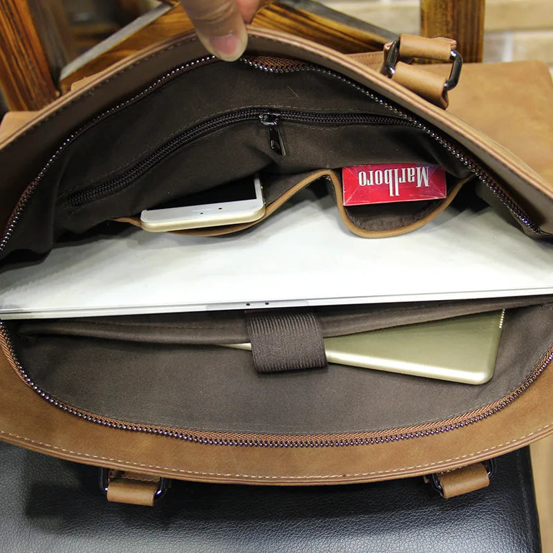 Crazy Horse Leather Handbag Shoulder Bag Briefcase