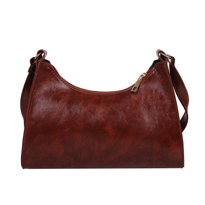 Vintage Shoulder Underarm Bag PU Leather Female Daily Bag