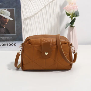 Women Solid Shoulder Crossbody Bag Leather Casual Messenger Bags