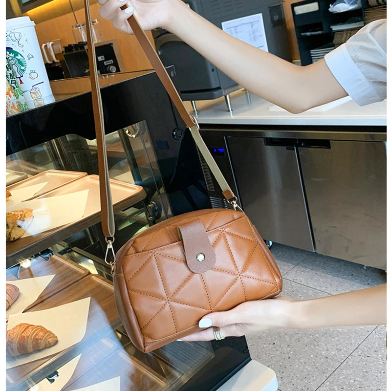 Women Solid Shoulder Crossbody Bag Leather Casual Messenger Bags