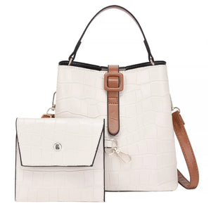 Women 2-Piece Set Small Handbag Shoulder Bag Solid Messenger Bag
