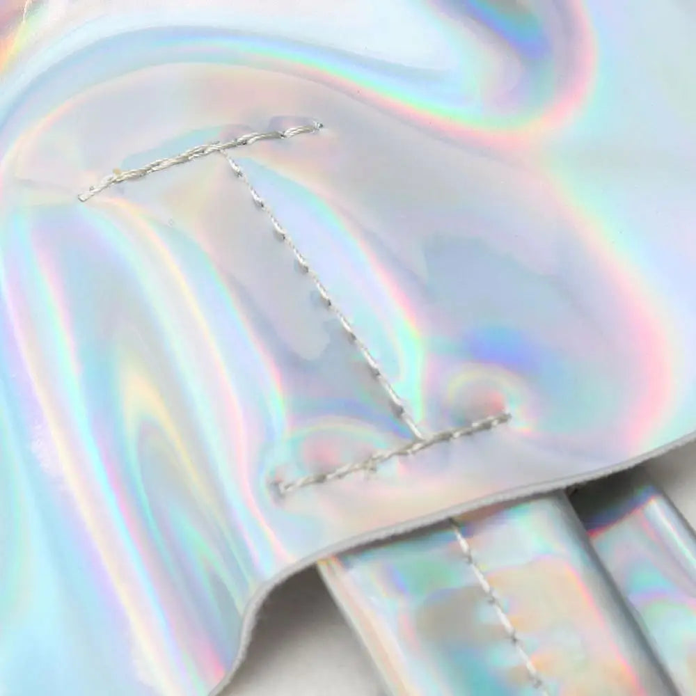 Women Laser Hologram Shoulder Bag Large Capacity Tote Silver