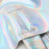 Women Laser Hologram Shoulder Bag Large Capacity Tote Silver