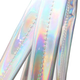 Women Laser Hologram Shoulder Bag Large Capacity Tote Silver