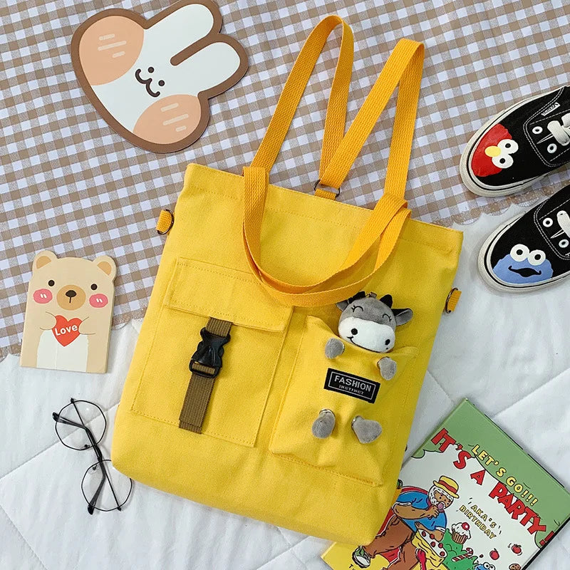 Japanese Style Canvas Schoolbag Crossbody Bag Messenger Shoulder Handbag