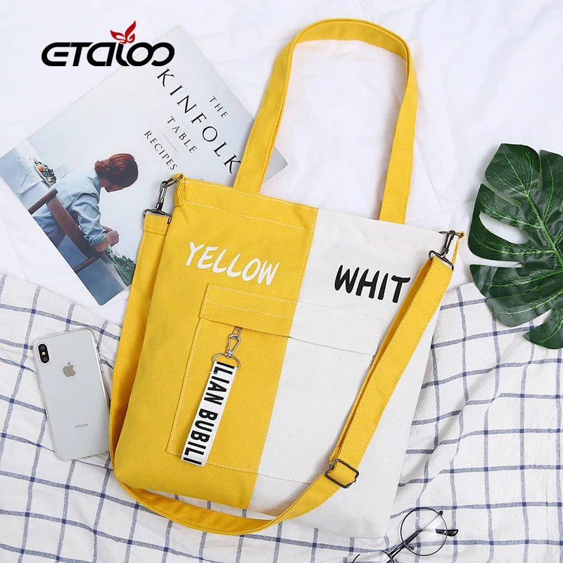 Embroidered Women Shoulder Bag Foldable Tote Bag