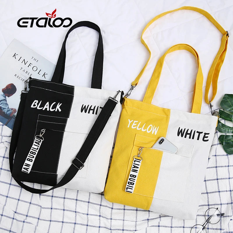 Embroidered Women Shoulder Bag Foldable Tote Bag