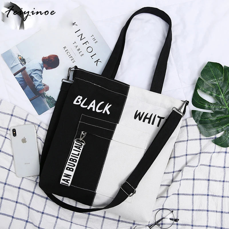 Embroidered Women Shoulder Bag Foldable Tote Bag