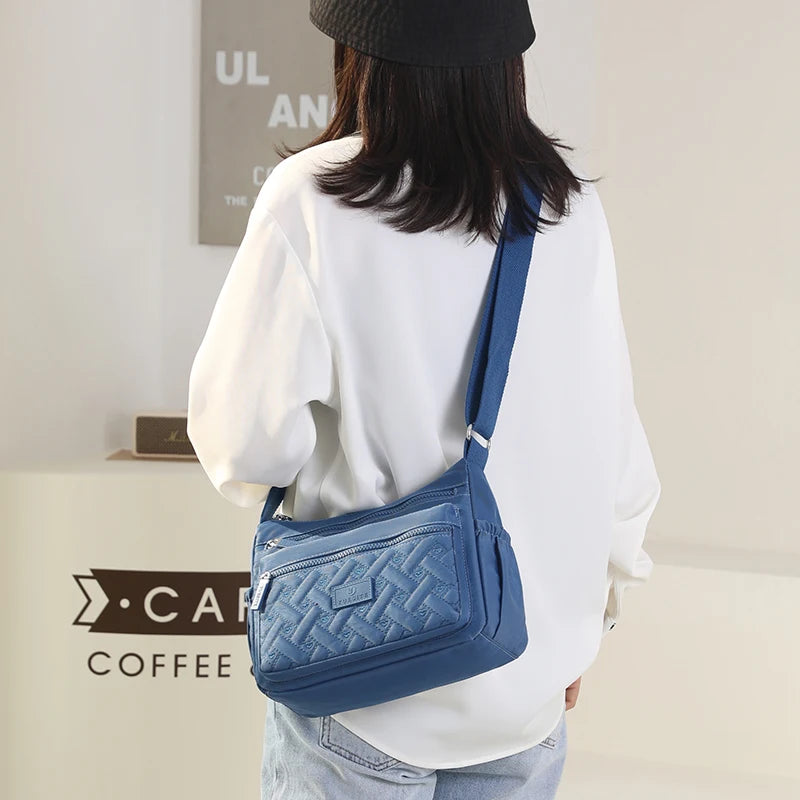Women Shoulder Bag High Thread Female Messenger Bag Ladies Nylon CrossBody Bag
