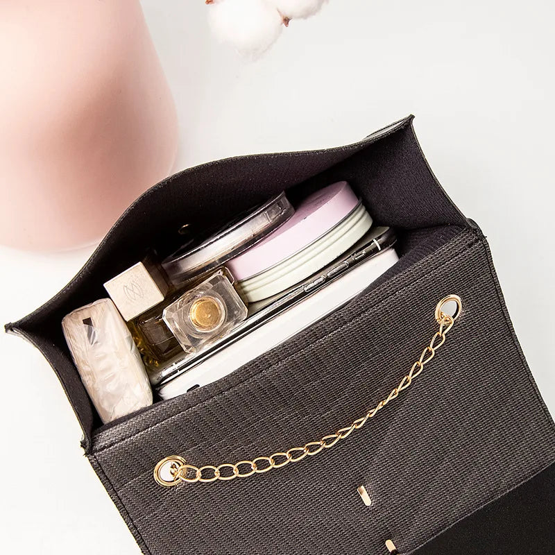 Women Metal Tassel Chain Shoulder Bag PU Leather Crossbody Handbag