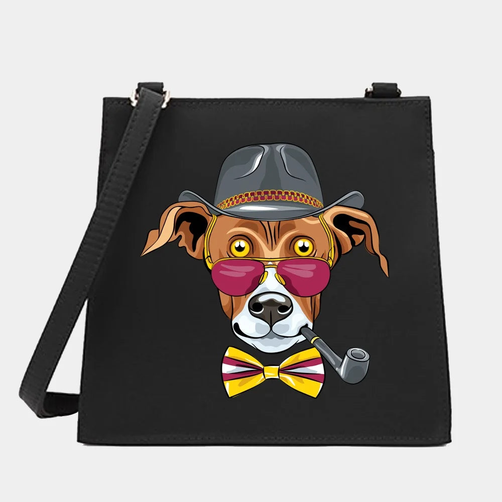 Women Square Bags Shoulder Crossbody Dog Series Casual Commute Tote