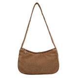 Corduroy Solid Shoulder Underarm Bag for Women