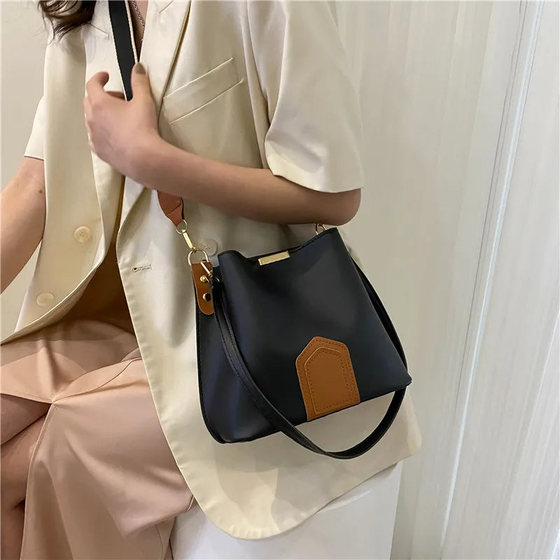 Retro Women's Bag with Wide Shoulder Strap