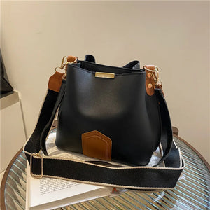 Retro Women's Bag with Wide Shoulder Strap