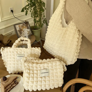 Bubble Flower Shoulder Bag Girl Handbag Large Capacity Shopping