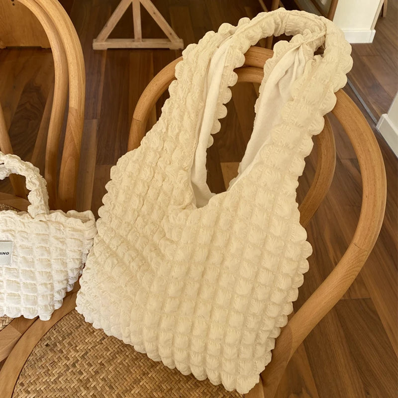 Bubble Flower Shoulder Bag Girl Handbag Large Capacity Shopping