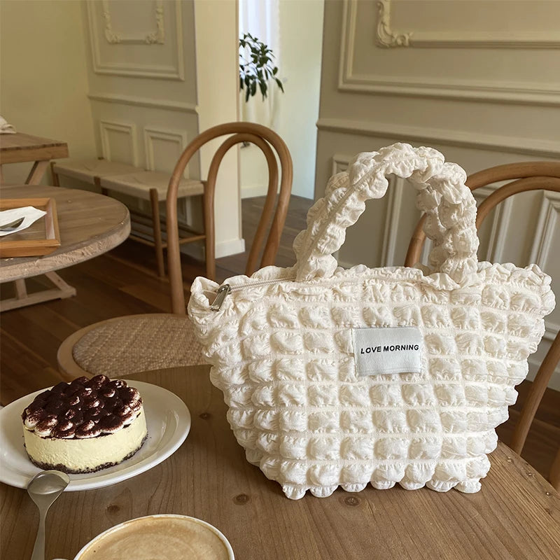 Bubble Flower Shoulder Bag Girl Handbag Large Capacity Shopping