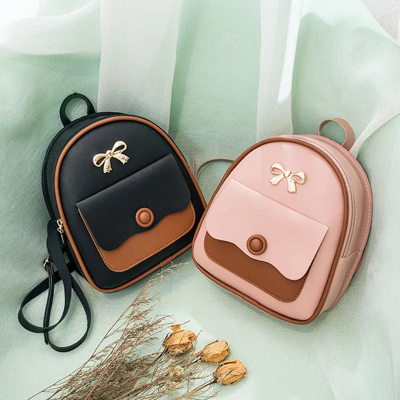 Women's Mini Backpack PU Leather Bagpack Small School Bags for Girls Y48