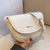 Retro Lychee Pattern Shoulder Bag Net Red Messenger Bag Saddle Bag