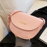 Retro Lychee Pattern Shoulder Bag Net Red Messenger Bag Saddle Bag