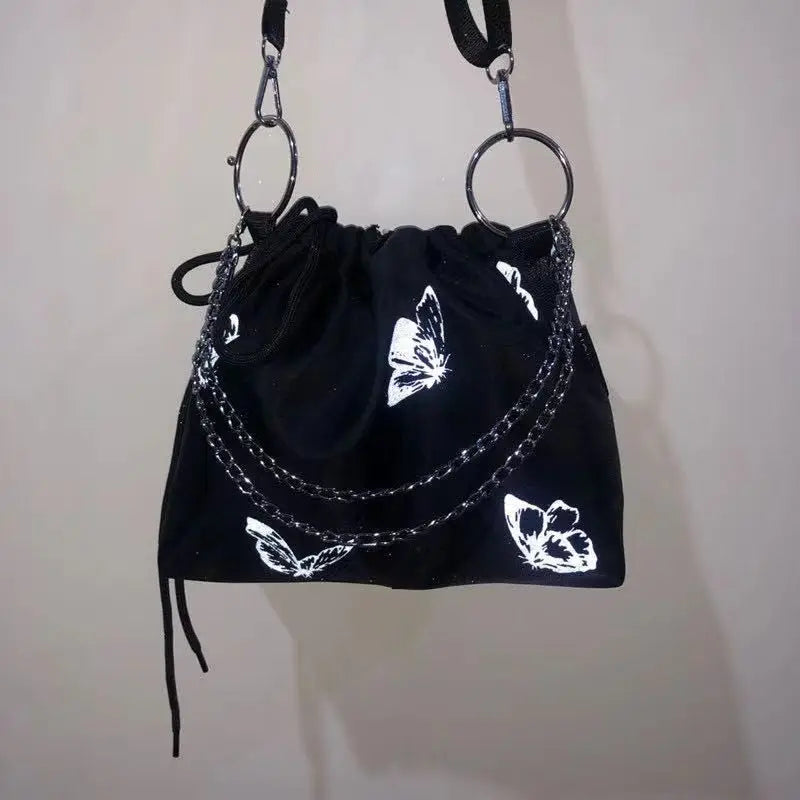 Reflective Butterfly Messenger Chain Bag Drawstring Bag