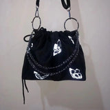 Reflective Butterfly Messenger Chain Bag Drawstring Bag