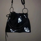 Reflective Butterfly Messenger Chain Bag Drawstring Bag