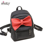 Sweet Bow Mini Backpack PU Leather Women Backpacks Preppy Style